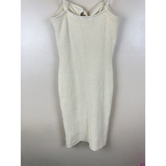 House Of Harlow 1960 Size M Beige Knit Fitted Spaghetti Strap Beach Dress - Picture 7 of 14